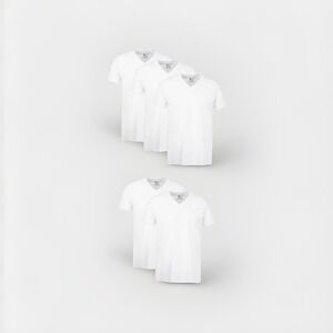 New 5 Pack Hanes White V-Neck T-Shirts Size Small